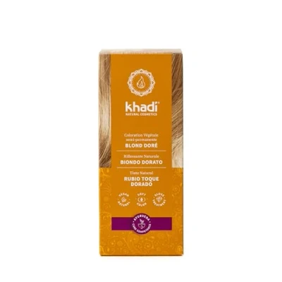 Image de khadi BLOND DORÉ Coloration Végétale, Donne une touche brillante avec un gloss doré, 100% naturel, végétal &amp; végétalien, Cosmétiques naturels certifiés, 100g