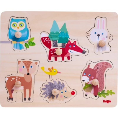 Afbeelding van HABA Inlegpuzzel Bosdieren Houten speelgoed voor kinderen, Maat: One Size, Multi coloured