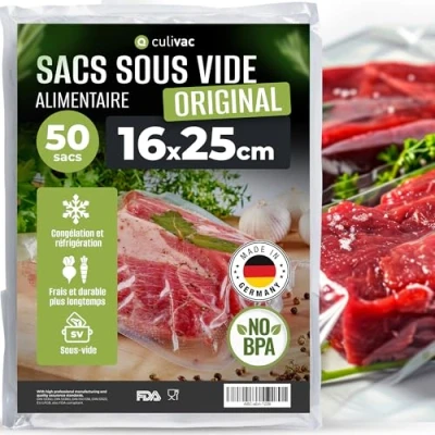 Afbeelding van culivac 50 vacuümzakken 16x25cm groot premium kwaliteit folie zak vacuümzak voor alle , vacuüm en sealmachines, kies breedte “Original, sous vide Made in Germany