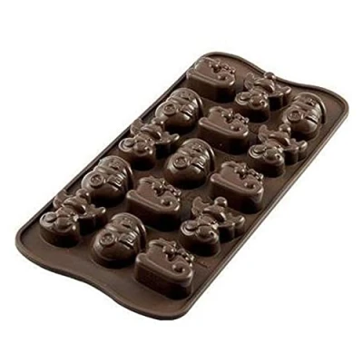 Afbeelding van Silikomart Siliconen Bonbonvorm Kerst (15x) 3,3x2,7x1,5cm