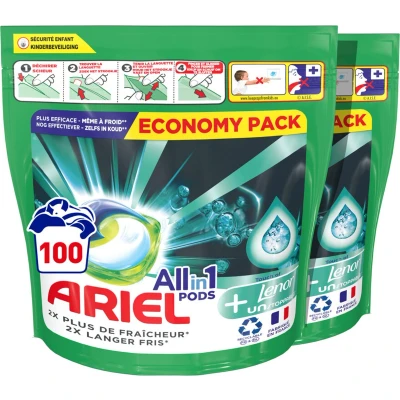 Afbeelding van Ariel All in 1 Wasmiddel Pods + Touch of Lenor Unstoppables 2x50 Wasbeurten Voordeelverpakking