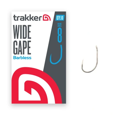 Afbeelding van Trakker Wide Gape Hooks Barbless Haakmaat 8 (10 Stuks) Karperhaken