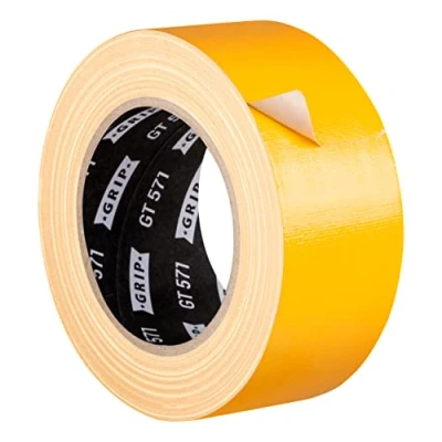 Afbeelding van GRIP Eventbasics stoffen tape, geel (zonnegeel) 50 mm x 25 m Gaffa tape GT 571 Zeer sterke hechting Professionele voor markeren knutselen
