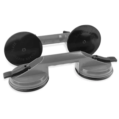 Afbeelding van Fsaklaskdy Set van 2 zuignappen Voor glas (grijs) Met zuignapgreep Maximale belasting 100 kg ergonomische en antislip handgrepen tegels, meubels, laminaat