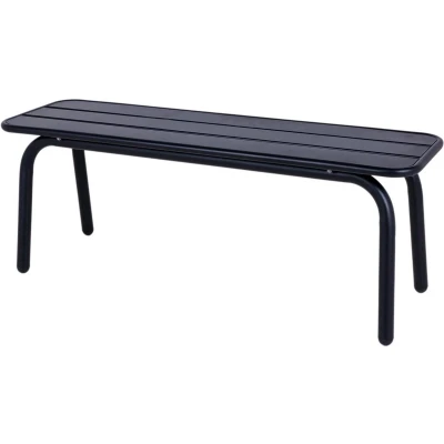 Afbeelding van MaximaVida metalen tuinbank Max 120 cm zwart zonder rugleuning