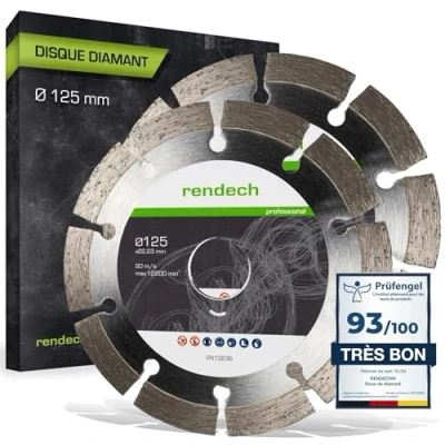 Afbeelding van Professionele diamantschijf 125 mm, 230 mm diamantdoorslijpschijf voor beton, steen, graniet 10 segementhoogte diamantgereedschap diamantslijpschijf 2er Pack Ø 125mm
