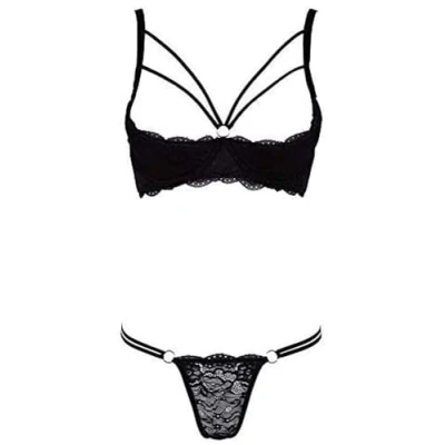 Afbeelding van Open Push Up BH Set met String