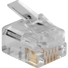 Afbeelding van ACT TD106M RJ12 Modulaire Connector Ronde Kabel Massieve Aders 25 stuks