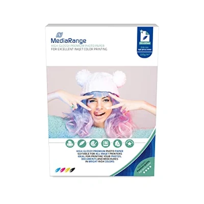 Afbeelding van MediaRange fotopapier 220 gram A4 Hoogglans Wit 100 vellen