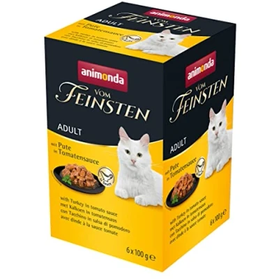Afbeelding van 6x100g Adult NoGrain in Saus Kalkoen Tomatensaus Animonda Vom Feinsten Kattenvoer