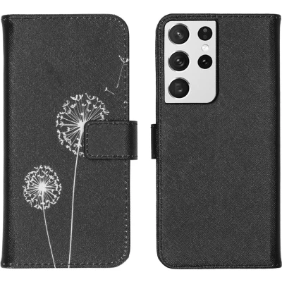 Afbeelding van iMoshion Hoesje Geschikt voor Samsung Galaxy S21 Ultra Met Pasjeshouder Design Softcase Bookcase Meerkleurig / Dandelion