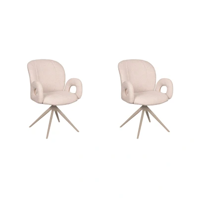 Afbeelding van LABEL51 Neo eetkamerstoel Naturel Boucle Taupe Onderstel Stoel Normale
