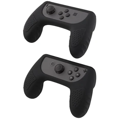 Afbeelding van Deltaco GAM 032 Siliconen Controller Grips 2 stuks voor Nintendo Switch Joy Con Zwart