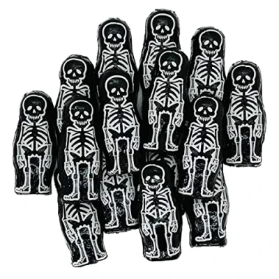 Afbeelding van 3 stuks Halloween chocolade skelet melkchocolade ca. 45 I Fair Trade Cacao plus OYOY stickers ideaal voor feestjes of als vulling de snoepmand