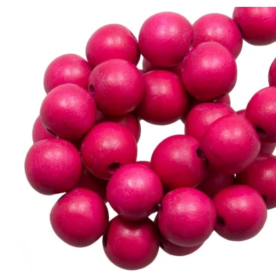 Afbeelding van Houten Kralen Vintage Look (8 mm) Fuchsia (104 stuks)