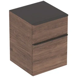 Afbeelding van Geberit Smyle Square lage kast 45 cm met 2 laden, noten hickory