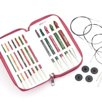 Afbeelding van KnitPro Dreamz Hakenset Verwisselbare Tunesische Afghaanse haken met 12 eenvoudige uiteinden, comfortabele handgrepen kleurcode voor beginners, professionals en geschenkdoos
