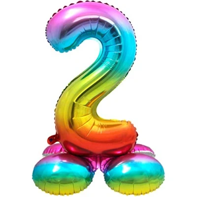Image de Ballon numérique 2 Rainbow debout 72 cm