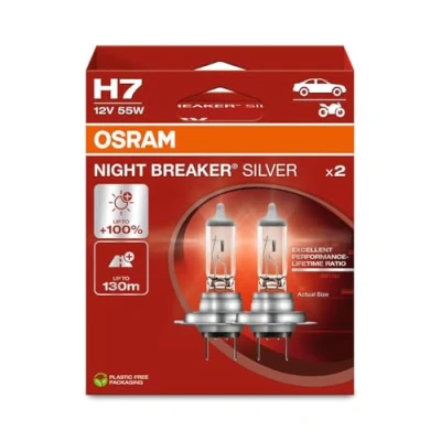 Afbeelding van OSRAM 4062172387576 Halogeenlamp Night Breaker Silver H7 55 W 12 V