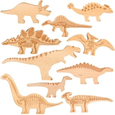 Afbeelding van Tickit Houten Dinosaurusblokken.