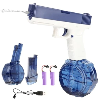 Afbeelding van Elektrisch waterpistool, krachtig automatische waterpistolen, lang bereik, waterpistool met groot voor waterspeelgoed zomerfeest, zwembad en strand