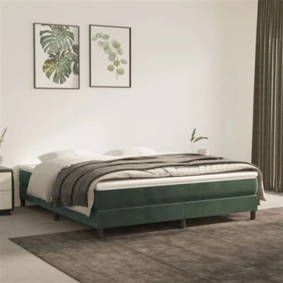Afbeelding van vidaXL Boxspring met matras fluweel donkergroen 180x200 cm