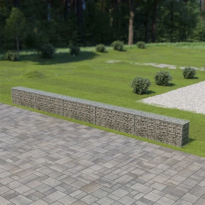 Afbeelding van Schanskorfmuur met deksels 600x30x50 cm gegalvaniseerd staal