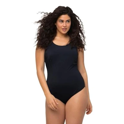 Image de Ulla Popken femme, doublure extra douce, froncé latéral, Marine, 50 52