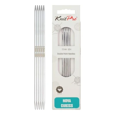 Afbeelding van KnitPro Nova Cubics dubbele puntige breinaalden, 12,5 cm x 3,5 mm, set van 5