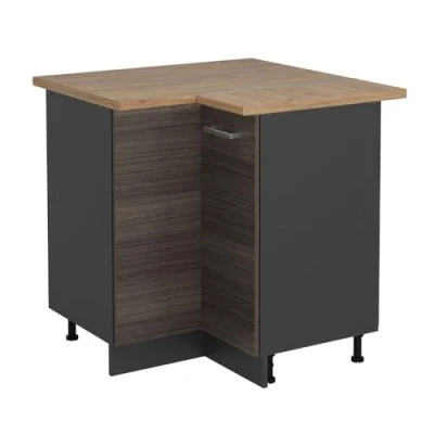 Afbeelding van Vicco Hoekkast R Line, Edel grijs/Antraciet, 75.6 cm , WB Eik