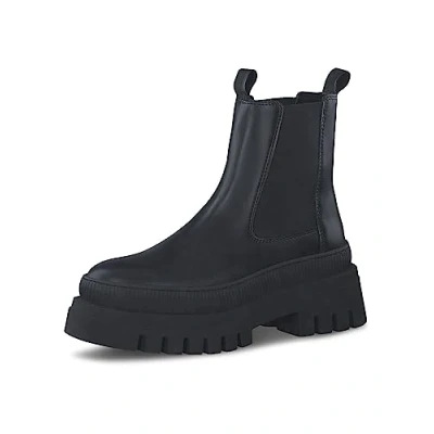 Afbeelding van Tamaris 1 25494 41 Enkellaarzen voor dames, Zwart leder