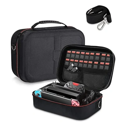 Afbeelding van Hoes compatibel met Nintendo Switch/Nintendo Switch OLED, harde draagtas voor NS Konsolle, Dock, HDMI kabel, Pro controller en andere accessoires 18 gamecassettes