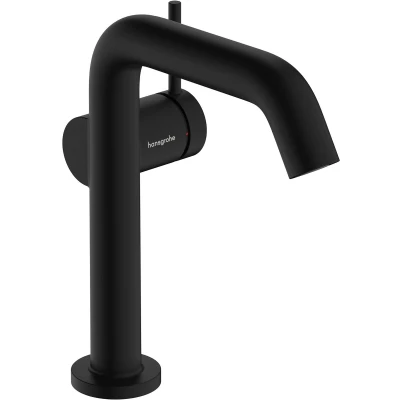 Afbeelding van hansgrohe Tecturis S ééngreeps wastafelkraan 150 Fine CoolStart zonder waste mat wit