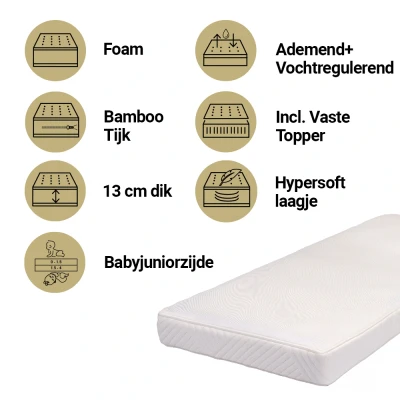 Afbeelding van ABZ Matrassen Matras Ledikant 60x120 Breath Ease Luxe