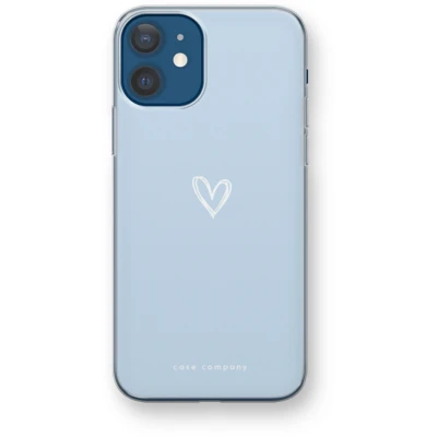 Afbeelding van Case Company® hoesje geschikt voor iPhone 12 mini Klein Hart Blauw Soft Cover Telefoonhoesje Bescherming aan alle Kanten en Schermrand