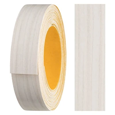 Afbeelding van haggiy Melamine kantenband 18 mm x 5 m Stevige bevestiging zonder strijken dankzij acryllijm Fineer voor planken / houten panelen Woodline crème