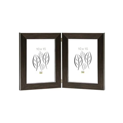 Afbeelding van Deknudt Frames fotolijst S41VK3 H2V bruin tweeluik 2x 10x15 cm