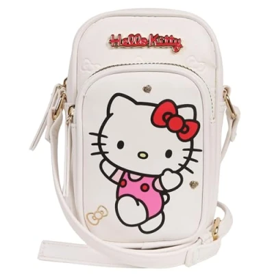 Afbeelding van Hello Kitty Wit zakje, kleine handtas met verstelbare riem, minihandtas 18x6x12 cm