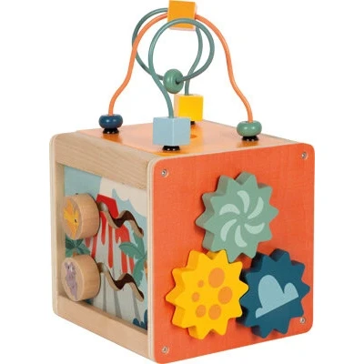 Afbeelding van Small Foot Houten Activiteitenkubus Motoriekspiraal Dino