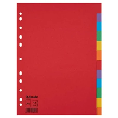 Afbeelding van Tabbladen Esselte A4 11R karton 12 delig zonder voorblad 1 set 10 stuks