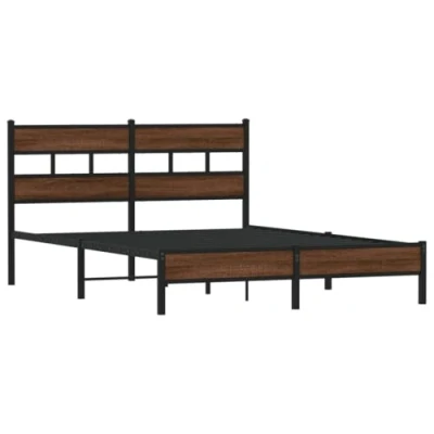 Afbeelding van Bedframe bewerkt hout bruin eikenkleur 160x200 cm