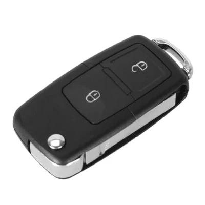 Afbeelding van Opvouwbare autosleutelhoes met 2 knoppen voor VW MK4 Bora Golf 4 5 6 Passat Polo Touran