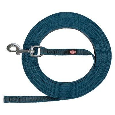 Afbeelding van TRIXIE HONDENRIEM SLEEPLIJN MET RUBBER ANTI SLIP PETROL BLAUW L/XL 5 MTR X 1,7 CM