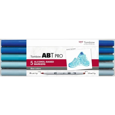 Afbeelding van Tombow ABT Pro markeerstift 5 stuk(s) Blauw