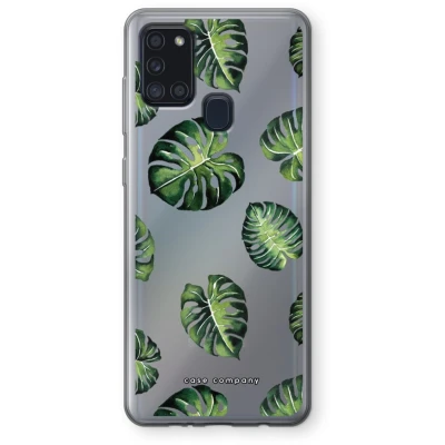 Afbeelding van Case Company® hoesje geschikt voor Samsung Galaxy A21s Tropische bladeren Soft Cover Telefoonhoesje Bescherming aan alle Kanten en Schermrand