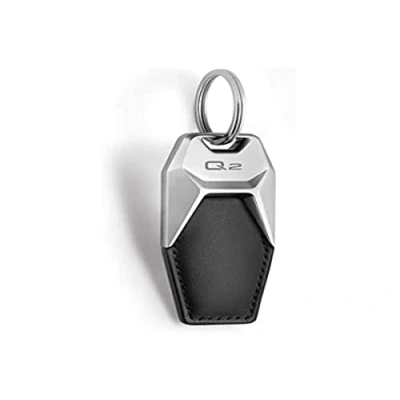 Afbeelding van Audi collection Q2 sleutelhanger van leer, zwart zilver, Eén maat 3181900612