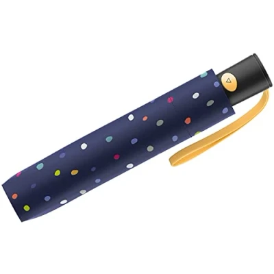 Afbeelding van Benetton mini automatische zakparaplu met stippen, Blauw Modern en kleurrijk
