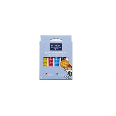 Afbeelding van Lefranc &amp; Bourgeois 807560 gouache 5 tubes 10 ml met verschillende kleuren, op waterbasis, heldere ondoorzichtig, klaar voor gebruik