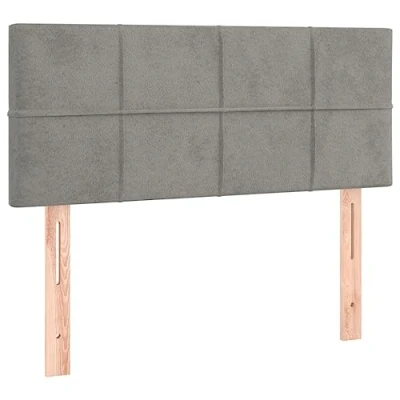 Afbeelding van vidaXL Hoofdbord bekleed hoofdeinde voor bed, bedframe, slaapkamer, bedaccessoires, lichtgrijs, 80 x 5 78/88 cm, fluweel