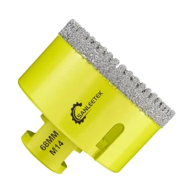 Afbeelding van Diamantboor, tegels, 68 mm, SANLEETEK vacuüm, gesoldeerd, gekarteld, gatenzaag, diamant, voor keramiek, porselein, marmer, graniet, droog boren M14 schroefdraad
